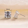 Classic Square Sugar Crystal Stud Earrings European Court Style Princess Earrings view 5