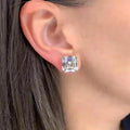 Classic Square Sugar Crystal Stud Earrings European Court Style Princess Earrings view 3