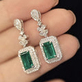 European Square Light Luxury Sparkling Zircon Earrings Elegant Evening Jewelry view 4