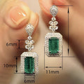 European Square Light Luxury Sparkling Zircon Earrings Elegant Evening Jewelry view 5