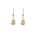 Elegant Gold Alloy Teardrop Huggie Earrings With Micro Pave Rhinestone Cat Eye Crystal Hollow Drop Earrings view 5