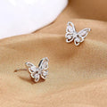 Exquisite Butterfly Stud Earrings For Women, Sparkling Light Luxury Fairy Inspired Ear Jewelry view 3