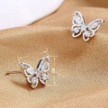 Exquisite Butterfly Stud Earrings For Women, Sparkling Light Luxury Fairy Inspired Ear Jewelry view 5