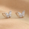 Exquisite Butterfly Stud Earrings For Women, Sparkling Light Luxury Fairy Inspired Ear Jewelry view 2