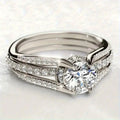 Vintage Palace Style Arch Shape Ring, Fashion Two Tone Wedding Finger Ring For Women view 3