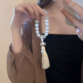 Cat Eye Stone Lotus Flower Tassel Beaded Bracelet New Chinese Retro Style Jewelry view 2
