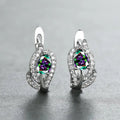 European Floral Ear Cuff Earrings With Twisted Wrap Teardrop Leaf Seaweed Design view 2