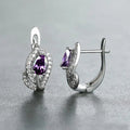 European Floral Ear Cuff Earrings With Twisted Wrap Teardrop Leaf Seaweed Design view 4