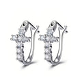 Classic Princess Square Stud Earrings, European Fashion Zircon Inlaid Ear Clip Jewelry view 1