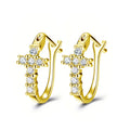 Classic Princess Square Stud Earrings, European Fashion Zircon Inlaid Ear Clip Jewelry view 6