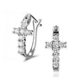 Classic Princess Square Stud Earrings, European Fashion Zircon Inlaid Ear Clip Jewelry view 4