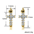 Classic Princess Square Stud Earrings, European Fashion Zircon Inlaid Ear Clip Jewelry view 5