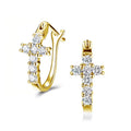 Classic Princess Square Stud Earrings, European Fashion Zircon Inlaid Ear Clip Jewelry view 2