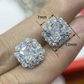American Style Square Sugar Cube Stud Earrings For Women, French Luxury Princess Ear Jewelry view 5