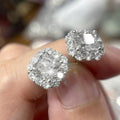 American Style Square Sugar Cube Stud Earrings For Women, French Luxury Princess Ear Jewelry view 3