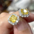 American Style Square Sugar Cube Stud Earrings For Women, French Luxury Princess Ear Jewelry view 1