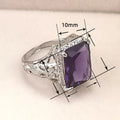 Vintage Pattern Ring With Beveled Rectangular Inlay, New Princess Finger Jewelry For Women view 5