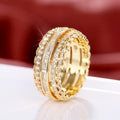 Fashion Micro Pave Zircon Statement Ring For Women, Luxurious Floral Cocktail Finger Jewelry view 3