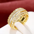 Fashion Micro Pave Zircon Statement Ring For Women, Luxurious Floral Cocktail Finger Jewelry view 2