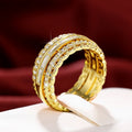 Fashion Micro Pave Zircon Statement Ring For Women, Luxurious Floral Cocktail Finger Jewelry view 4