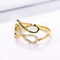 European American Vintage Twisted Cross Ring Minimalist Geometric Line Inlaid Index Ring view 3