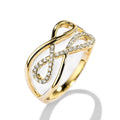 European American Vintage Twisted Cross Ring Minimalist Geometric Line Inlaid Index Ring view 2