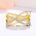 European American Vintage Twisted Cross Ring Minimalist Geometric Line Inlaid Index Ring view 5