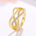 European American Vintage Twisted Cross Ring Minimalist Geometric Line Inlaid Index Ring view 4