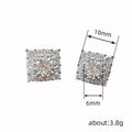 Korean Square Sparkle Earrings For Women, Fashion Rhombus And Round Geometric Everyday Ear Jewelry view 5