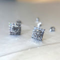 Korean Square Sparkle Earrings For Women, Fashion Rhombus And Round Geometric Everyday Ear Jewelry view 4