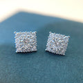 Korean Square Sparkle Earrings For Women, Fashion Rhombus And Round Geometric Everyday Ear Jewelry view 3