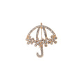 Creative Rhinestone Umbrella Flower Brooch With Geometric Hollow Design Luxury Fashion Accessory view 5