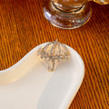 Creative Rhinestone Umbrella Flower Brooch With Geometric Hollow Design Luxury Fashion Accessory view 2