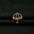 Creative Rhinestone Umbrella Flower Brooch With Geometric Hollow Design Luxury Fashion Accessory view 4