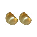 Brushed Metal C Shape Stud Earrings With Silver Posts, Minimalist European Style Women's Ear Jewelry view 5
