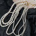 Korean Style Pearl Geometric Alloy Necklace, French Vintage Elegant Clavicle Jewelry view 3