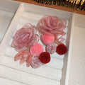 Korean Style Mesh Pearl Resin Flower Drop Earrings Sweet Daily Fashion Floral Ear Jewelry view 4