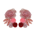 Korean Style Mesh Pearl Resin Flower Drop Earrings Sweet Daily Fashion Floral Ear Jewelry view 5