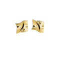 Elegant Irregular Wavy Square Alloy Studs, Concave Convex Geometric Metal Texture Fashion Earrings view 5