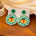 Cute Christmas Acrylic Cartoon Snowman Reindeer Bell Festive Statement Drop Dangle Earrings view 3