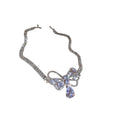 Zircon Hollow Bow Teardrop Necklace And Stud Earrings Jewelry Set For Women view 5