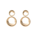 Vintage Luxury Textured Gold Alloy Striped Large Small Double Circle Hoop Statement Drop Earrings view 5
