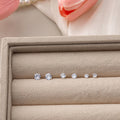 Minimalist Small Round Zircon Stud Set Elegant Luxury Geometric Tiny Sparkle Jewelry Earrings view 1