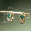 Light Luxury Geometric Earrings Designer Style Contrast Color Ear Cuff Jewelry For Women view 4