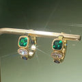 Light Luxury Geometric Earrings Designer Style Contrast Color Ear Cuff Jewelry For Women view 2