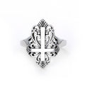 Vintage Antique Palace Style Hollow Wave Ring For Women Exaggerated Fashion Jewelry view 4