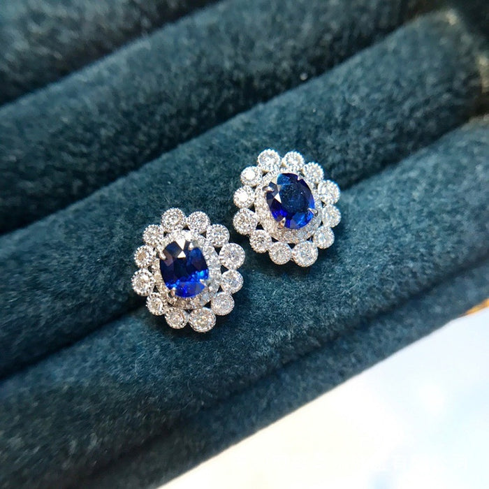 European Fashion Sunflower Stud Earrings Elegant Classic Statement Flower Ear Jewelry