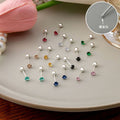 Light Luxury Minimalist Colorful Round Zircon Studs For Women Elegant Dainty Everyday Jewelry Earrings view 2
