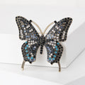 Alloy Rhinestone Butterfly Brooch With Multicolor Design For Apparel view 2