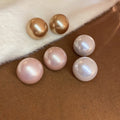 Light Luxury Oversized Round Faux Pearl Alloy Stud Earrings Korean Minimalist Fashion Jewelry view 1
